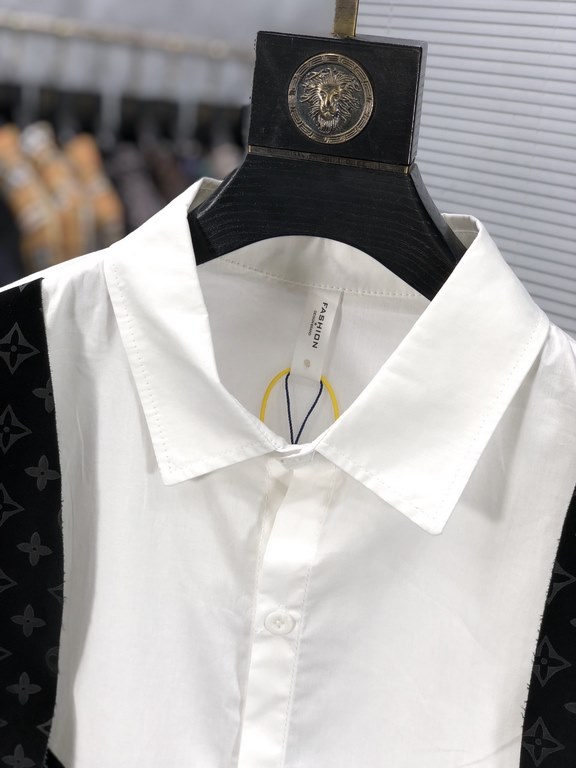 LV 2023ss new men's long sleeve shirt, high quality ready-to-wear! Customized fabrics Breathable and comfortable, impeccable details, brand elements design concepts, reflecting high quality. Hand feel delicate and soft! 