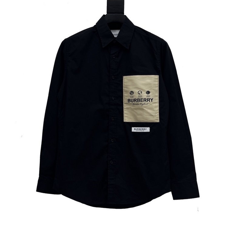 BurberryBurberry 22FW Label Applique Long Sleeve ShirtFirst to hit the pattern. Fabric is custom swooping silk, silky and breathable on top. Infrared positioning tailoring, custom shell head buttons, collar cuffs composi