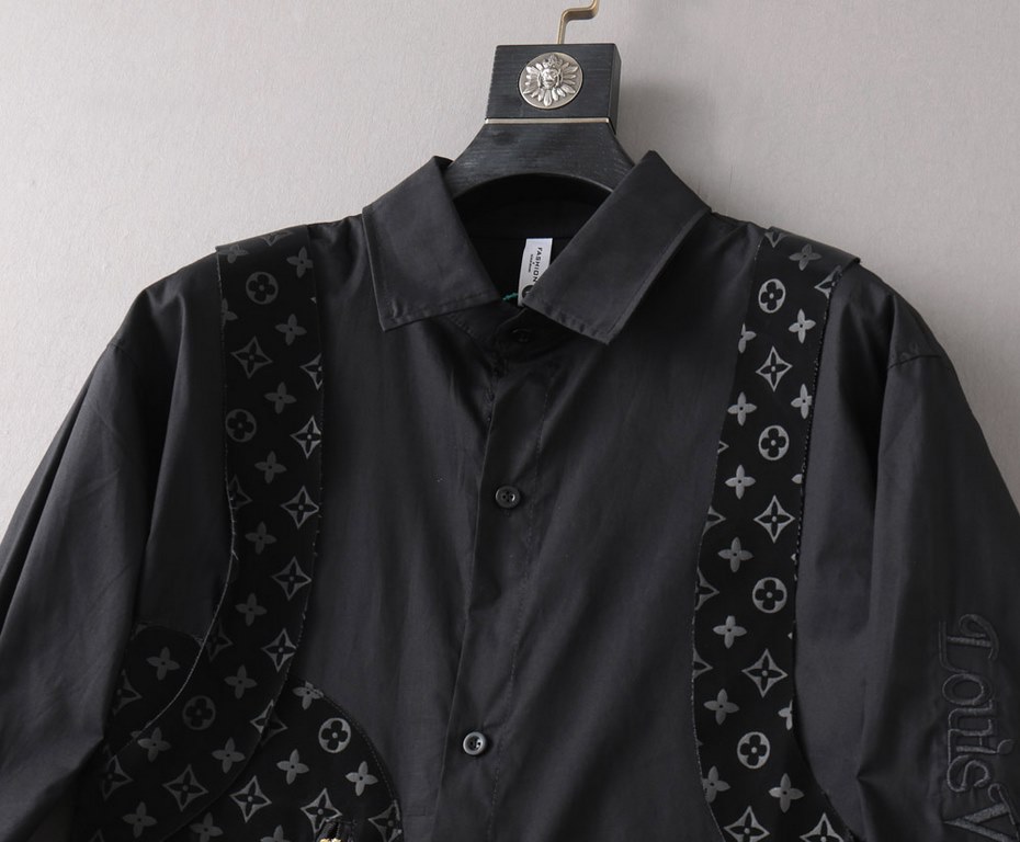 LV Louis Vuitton 2023ss new men's long sleeve shirt, high quality ready-to-wear! Customized fabrics Breathable and comfortable, impeccable details, brand elements design concepts, reflecting high quality. The handfeel is