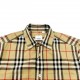 BurberryBurberry classic check arm white letter logo long sleeve shirtSleeve positioning 140 degrees constant temperature white letters hot map, cut pieces, hot hot hot thin, to and from the sewing, collar sitting collar