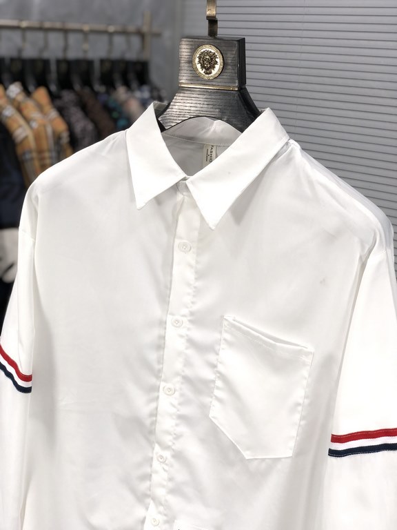 TB 2023ss new men's long sleeve shirt, high quality ready-to-wear! Customized fabric Breathable and comfortable, impeccable details, brand elements design concept, reflecting high quality. Hand feel delicate and soft! Pr