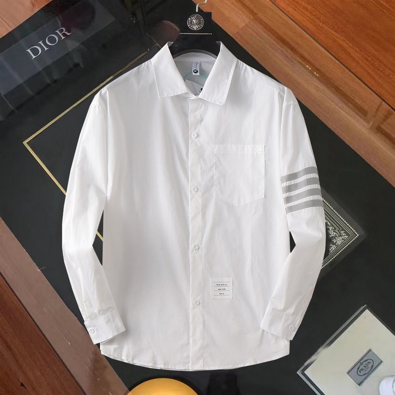 TB 2023ss new men's long sleeve shirt, high quality ready-to-wear! Customized fabric Breathable and comfortable, impeccable details, brand elements design concept, reflecting high quality. Hand feel delicate and soft! Pr