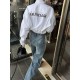 BALENCIAGAParisian Family 23ss Back English Letter Long Sleeve Shirt, Upshot Collection