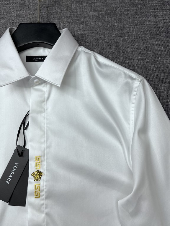 VERSACE Versace original single men's long-sleeved shirt, the top foreign banks channel Zhenqin, 23  W fall and winter new products, high-level ready-to-wear limited edition work, the market rare extreme, Hong Kong flags