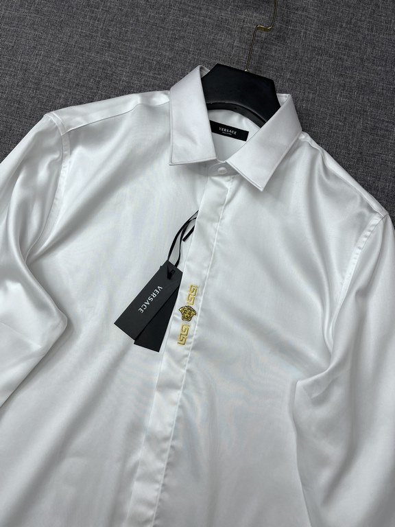 VERSACE Versace original single men's long-sleeved shirt, the top foreign banks channel Zhenqin, 23  W fall and winter new products, high-level ready-to-wear limited edition work, the market rare extreme, Hong Kong flags