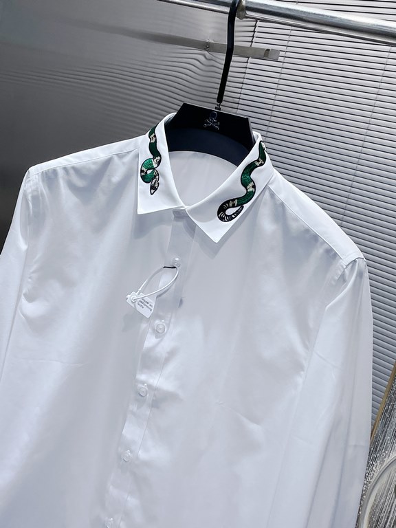 Gucci Gucci 2023ss Early Fall New Long Sleeve Shirt Shirt, high-end version! Counter customized fabrics Breathable comfort, impeccable details, brand elements design concept, reflecting high quality. Hand feel delicate a