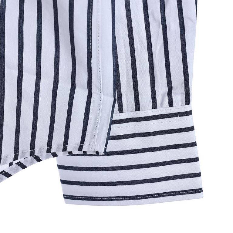 Alexander Wang Alexander Wang embroidered small label striped long-sleeved shirtThe original version of the purchase of Hangzhou counter yuan, due to customized fabrics and N times to adjust the chest leather pockets, re