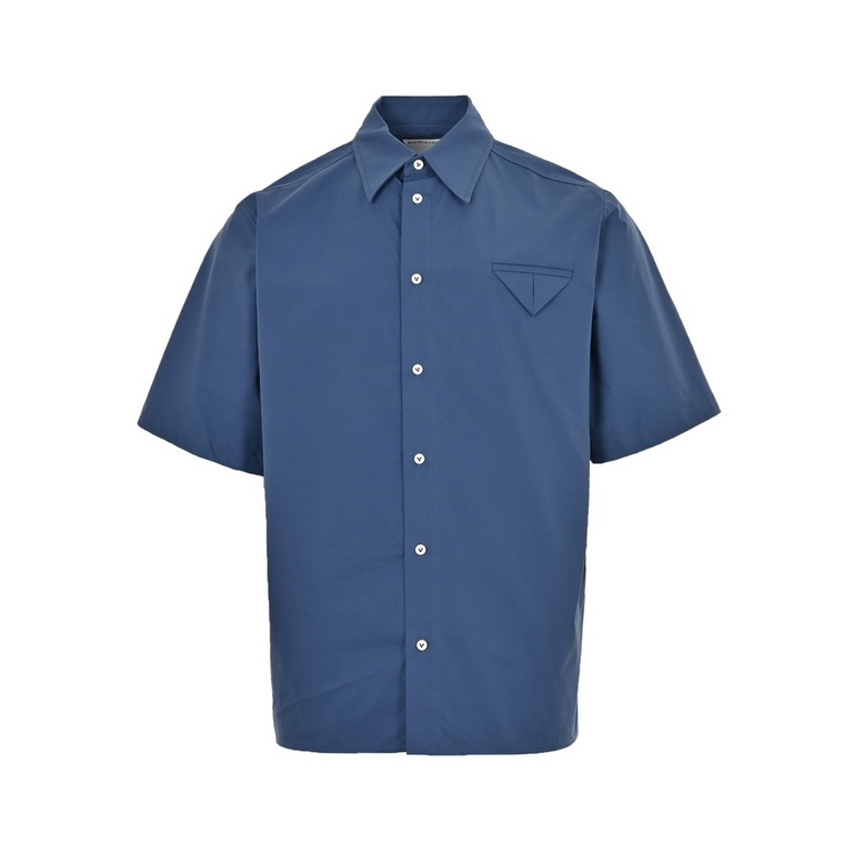 BOTTEGA VENETABV 23ss Side Woven Short Sleeve ShirtThe fabrics are woven and dyed to order, starting at 3000 meters per color, and are exclusive! Side seam process requires special machines, also makes the production thr