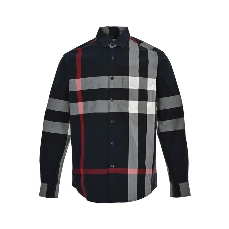 BurberryBurberry Classic Large Plaid ShirtCustomized original consistent 20 count combed cotton single yarn, yarn all custom dyed, finalized weave.Whether it is the size of the plaid line thickness are up to the level of