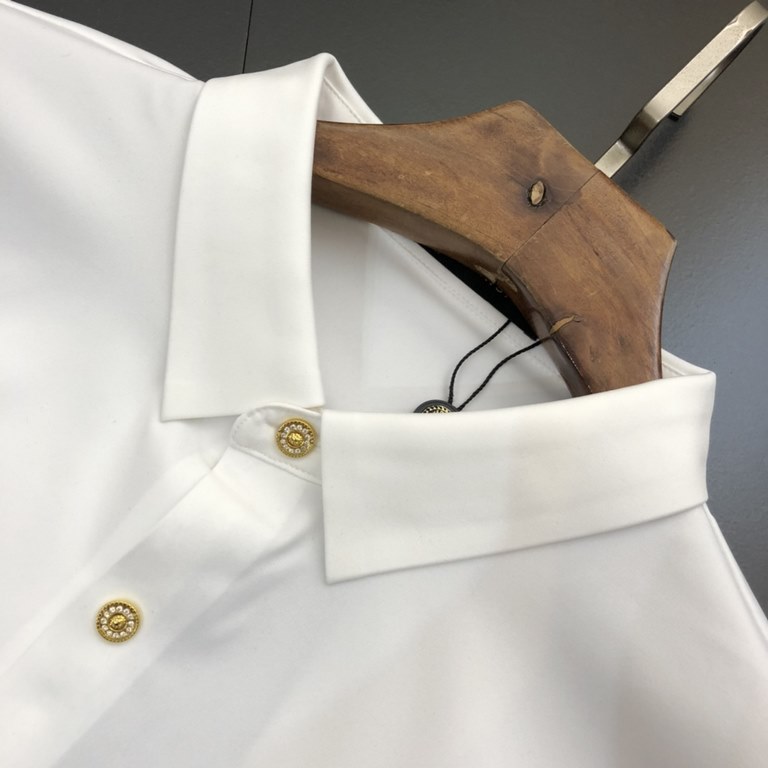 VER23S New Full quality men's long sleeve shirt!!!! Company goods, chest Medusa head embroidery perfect detail ............ Wear alone or underneath is superb!!!! Narrow collar is more of men's specific style! The shirt 