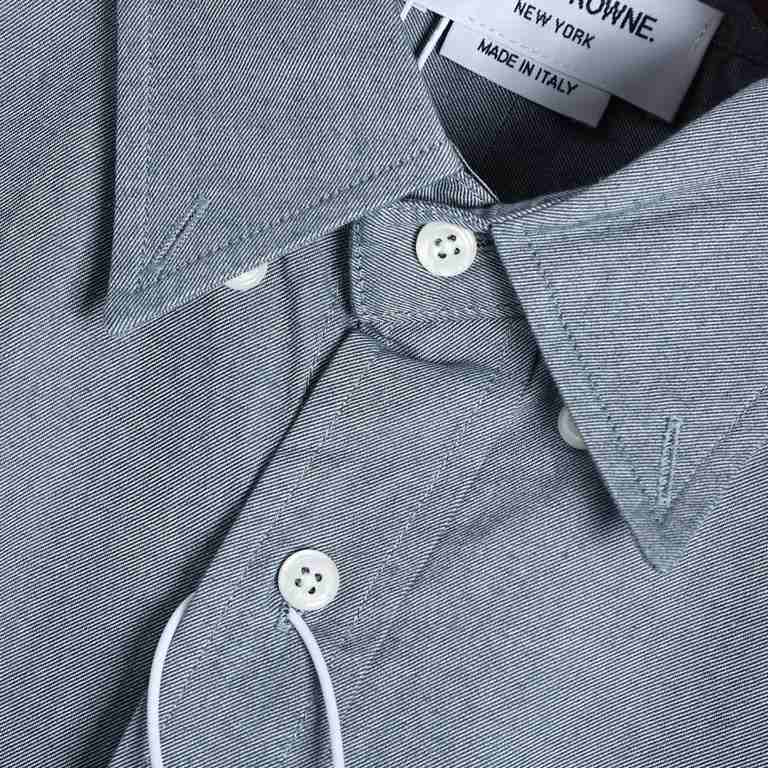 Thom Browne 22Fw Four Bar Stripe Flannel Long Sleeve Shirt - Light GrayHigh-count, high-density custom fabrics, facecloth thickened brushed, brushed process processing, feel delicate, high-grade cotton fabrics, the entir