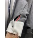 2023 TB early fall new worsted twill wool gray and white color collision lapel shirt, men's and women's same sleeve arm classic four bar jacquard fashion casual shirt jacket jacket! Trading company channel rare out, sync