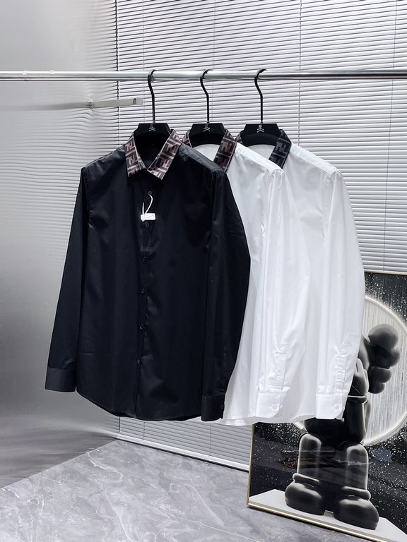 Fendi Fendi 2023ss Early Fall New Long Sleeve Shirt Shirt, High-end version! Counter customized fabrics Breathable comfort, impeccable details, brand elements design concepts, reflecting high quality. Hand feel delicate 