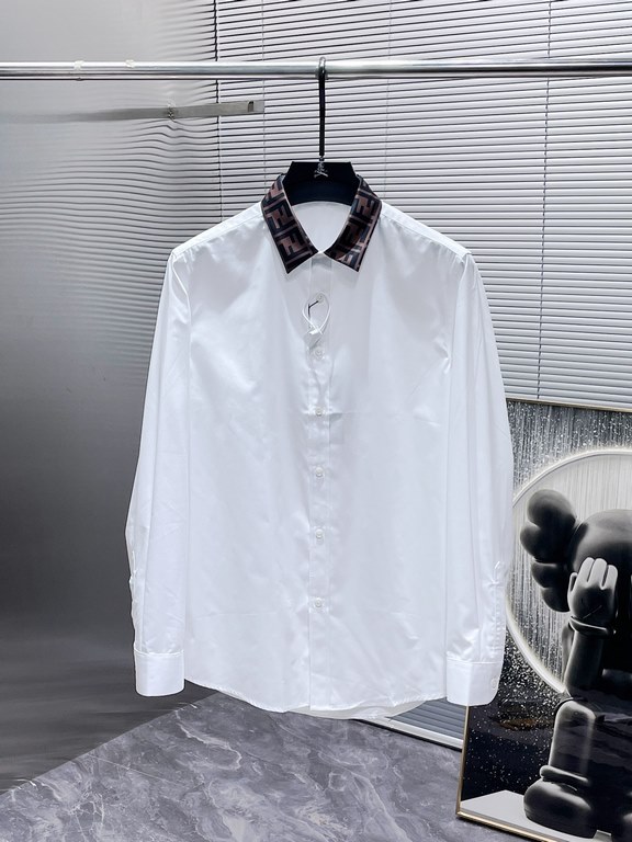 Fendi Fendi 2023ss Early Fall New Long Sleeve Shirt Shirt, High-end version! Counter customized fabrics Breathable comfort, impeccable details, brand elements design concepts, reflecting high quality. Hand feel delicate 