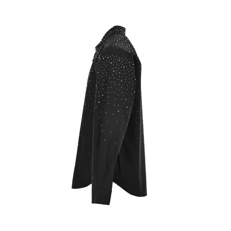 GIVENCHYGivenchy 23Fw A big star rhinestone shirtCustomized Australian cotton 40 poplin fabric, silhouette tailoring design, the entire garment imported Austrian diamonds high cost ironing process on the body effect is v