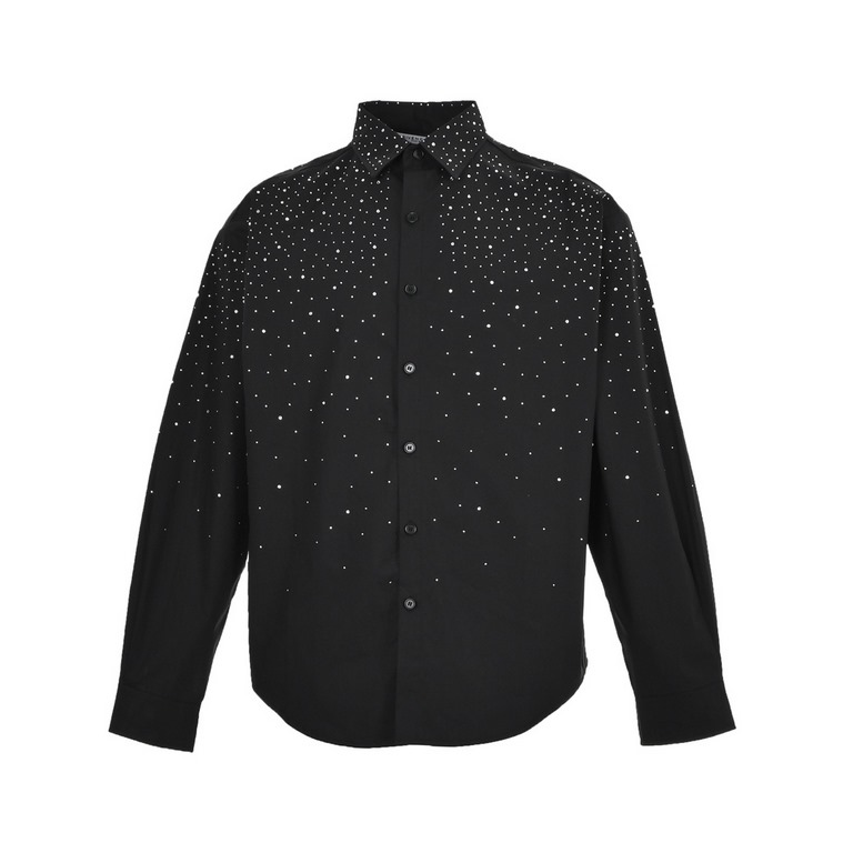 GIVENCHYGivenchy 23Fw A big star rhinestone shirtCustomized Australian cotton 40 poplin fabric, silhouette tailoring design, the entire garment imported Austrian diamonds high cost ironing process on the body effect is v