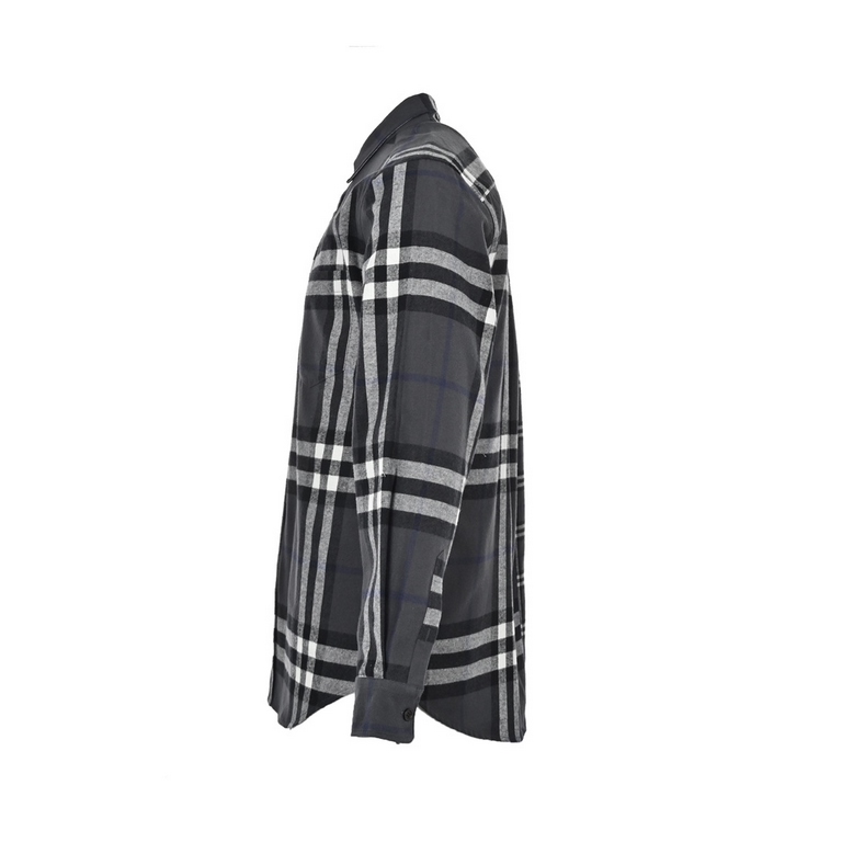 BurberryBurberry Classic Plaid Spliced Flannel ShirtUnbeatable a good sale, customized wool cotton spandex 380g fabric, internal wrapped edge alignment, placket, pockets, shoulders, all the right cut, spend a lot of ener