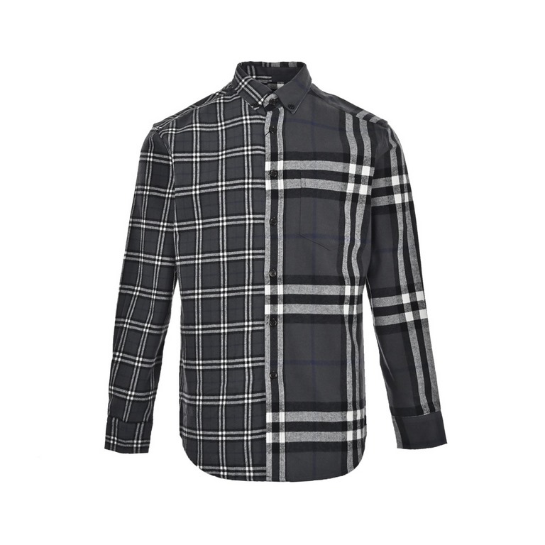 BurberryBurberry Classic Plaid Spliced Flannel ShirtUnbeatable a good sale, customized wool cotton spandex 380g fabric, internal wrapped edge alignment, placket, pockets, shoulders, all the right cut, spend a lot of ener