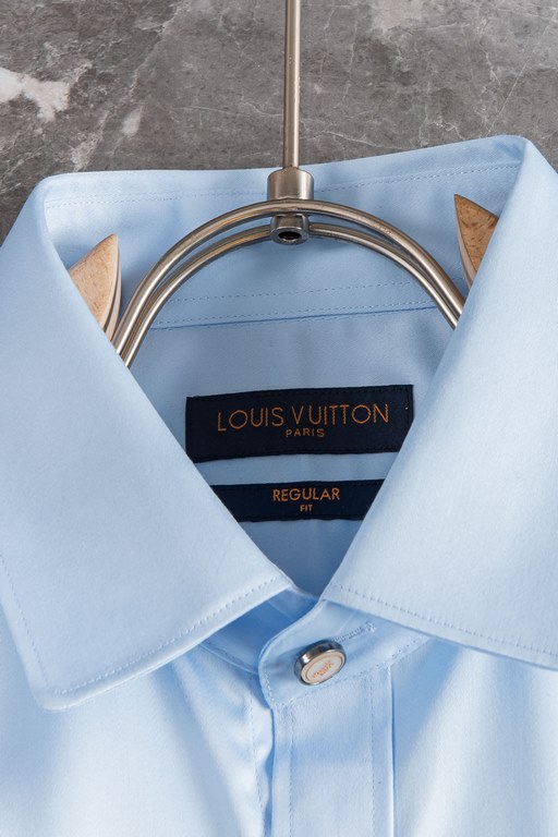 New#LOUDEN LOUSVUITT High-quality collector-grade imported high weave cotton men's long-sleeved shirts! 23FW fall and winter new high-quality luxury goods people first collector-grade long-sleeved shirts, trading company