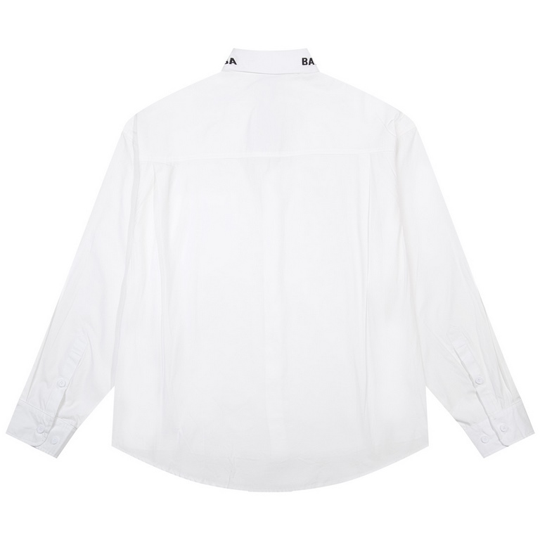 Balenciaga Balenciaga new shirts Balenciaga new BLCG Balenciaga Paris latest signature art lettering design long-sleeved shirt Embroidery collar lettering contrasting custom-dyed fabric Pure cotton Tencel feel Full print