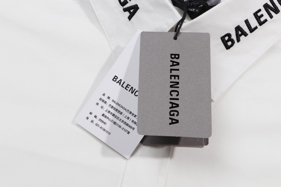 Balenciaga Balenciaga new shirts Balenciaga new BLCG Balenciaga Paris latest signature art lettering design long-sleeved shirt Embroidery collar lettering contrasting custom-dyed fabric Pure cotton Tencel feel Full print