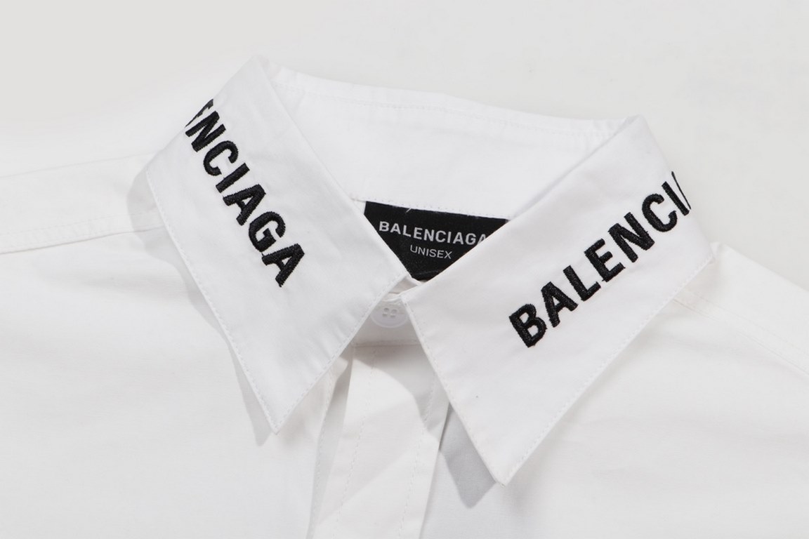 Balenciaga Balenciaga new shirts Balenciaga new BLCG Balenciaga Paris latest signature art lettering design long-sleeved shirt Embroidery collar lettering contrasting custom-dyed fabric Pure cotton Tencel feel Full print