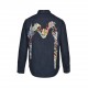 EvisuFukushin 22fw Neptune Embroidered Big M Print Long Sleeve ShirtThis long-sleeved shirt is tailored with a colorful ukiyo-e print on the back of the shirt, featuring a blue dragon, flames and chrysanthemums on the ba