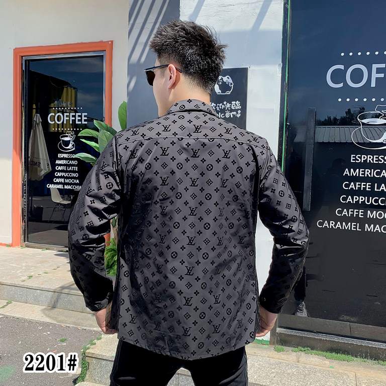 LV 2023ss new men's long sleeve shirt, high quality ready-to-wear! Customized fabrics Breathable and comfortable, impeccable details, brand elements design concepts, reflecting high quality. Hand feel delicate and soft! 