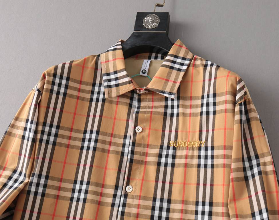 Burberry Burberry 2023ss new men's long sleeve shirt, classic centennial plaid, high quality ready-to-wear! Customized fabric Breathable and comfortable, impeccable details, brand elements design concept, reflecting high