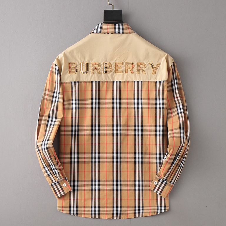 Burberry Burberry 2023ss new men's long sleeve shirt, classic centennial plaid, high quality ready-to-wear! Customized fabric Breathable and comfortable, impeccable details, brand elements design concept, reflecting high