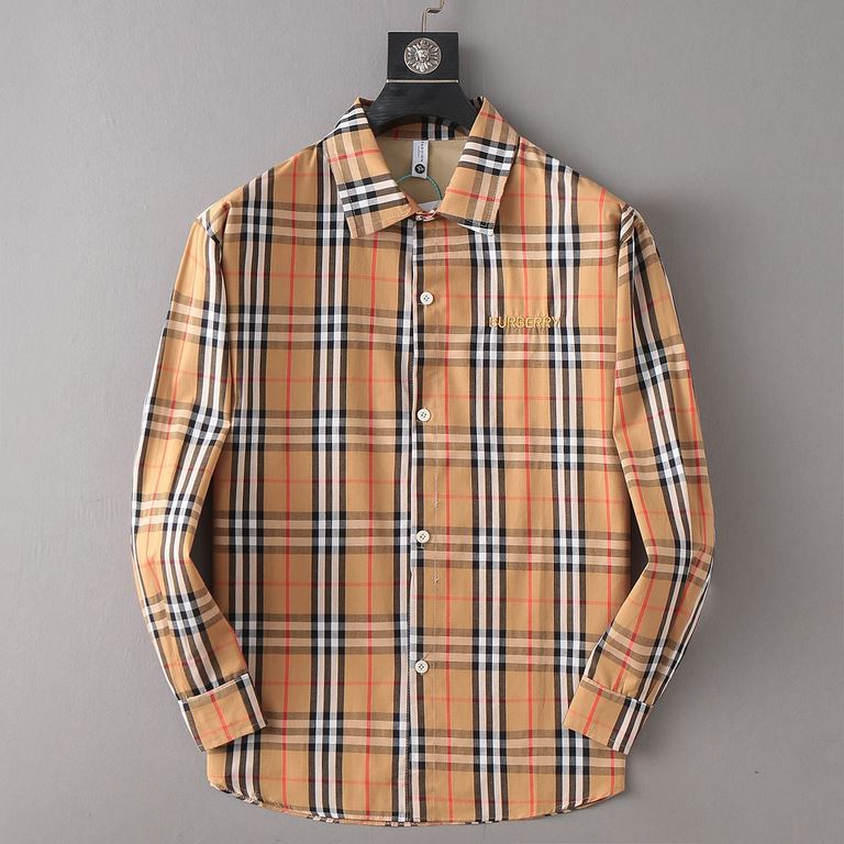 Burberry Burberry 2023ss new men's long sleeve shirt, classic centennial plaid, high quality ready-to-wear! Customized fabric Breathable and comfortable, impeccable details, brand elements design concept, reflecting high