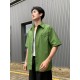 #BOTTEGA VENETABV 23ss Side Woven Short Sleeve Shirt Top