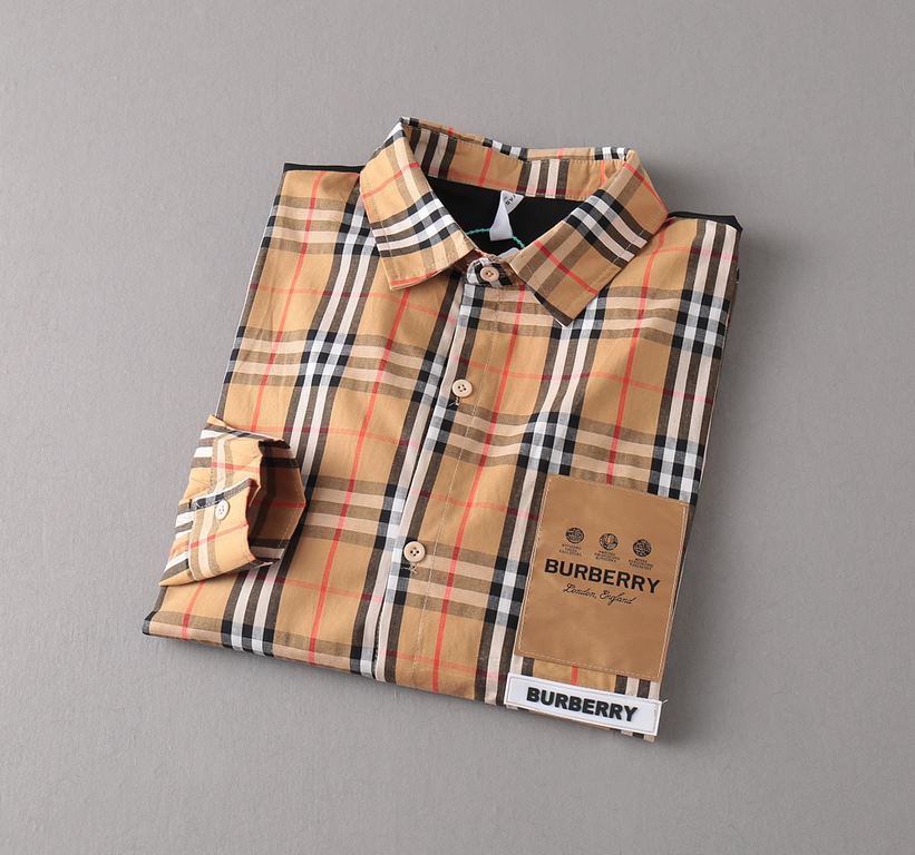 Burberry 2023ss new men's long sleeve shirt, high quality ready-to-wear! Customized fabric Breathable and comfortable, impeccable details, brand elements design concept, reflecting high quality. Hand feel delicate and so