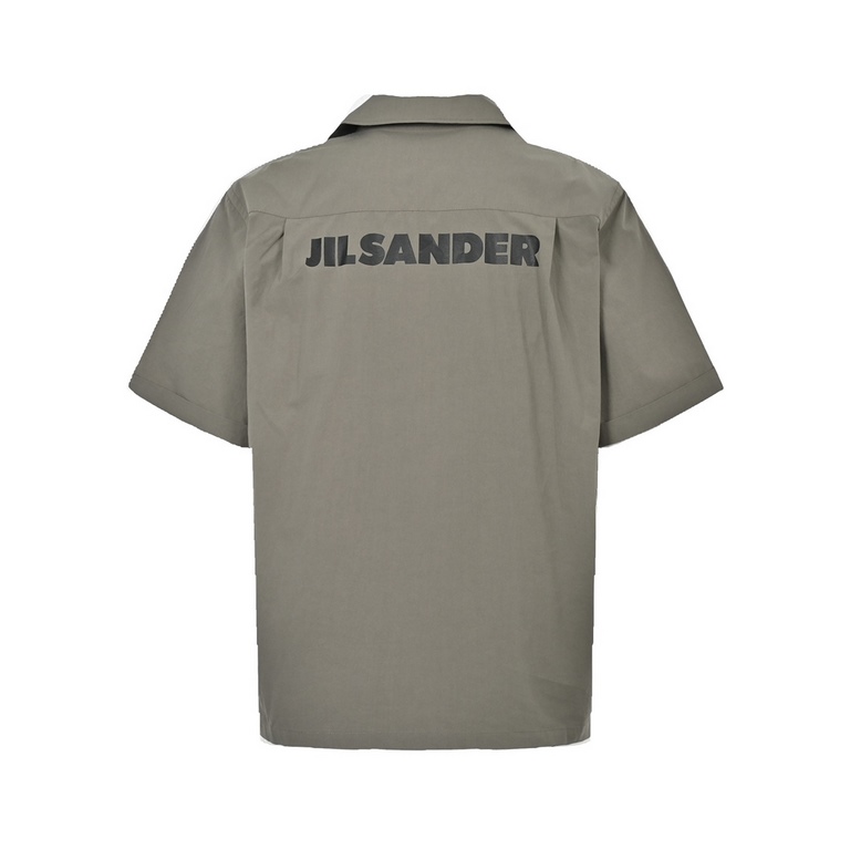 JIL SANDER 23ss Back Printed Lapel Short Sleeve ShirtMade of top quality cotton fabric, classic logo print on the back, customized with original and consistent accessories, large factory craftsmanship, export standards.S