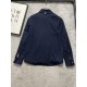 TB23FW fall and winter new top twill wool material lapel shirt, men's and women's classic four bar jacquard logo dark blue long-sleeved shirt! Trading company channel rare out, synchronized with the official website on s