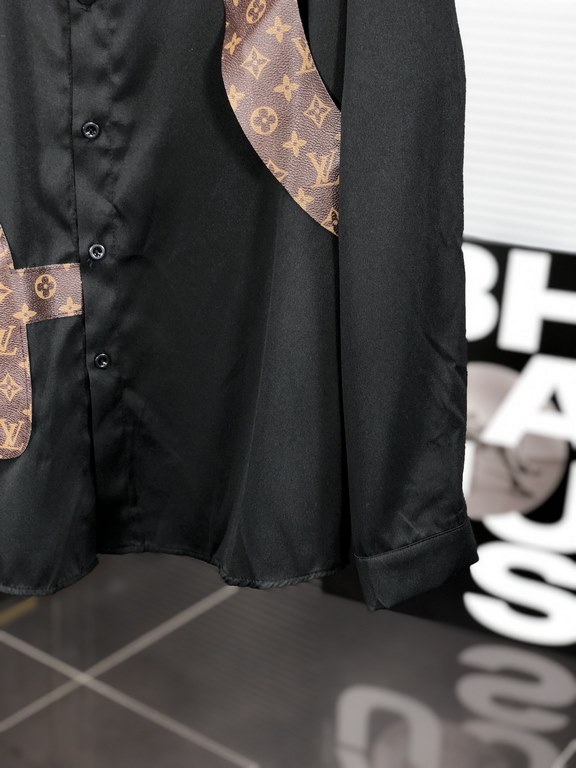 LV 2023ss new men's long sleeve shirt, high quality ready-to-wear! Customized fabrics Breathable and comfortable, impeccable details, brand elements design concepts, reflecting high quality. Hand feel delicate and soft! 