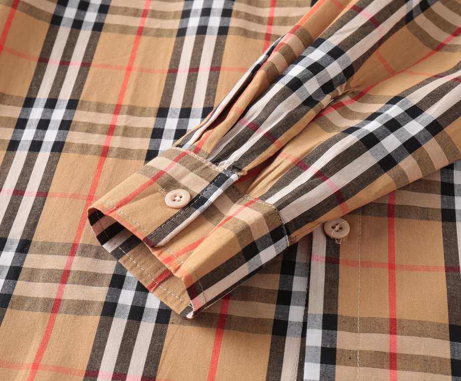 Burberry Burberry 2023ss new men's long sleeve shirt, classic centennial plaid, high quality ready-to-wear! Customized fabric Breathable and comfortable, impeccable details, brand elements design concept, reflecting high