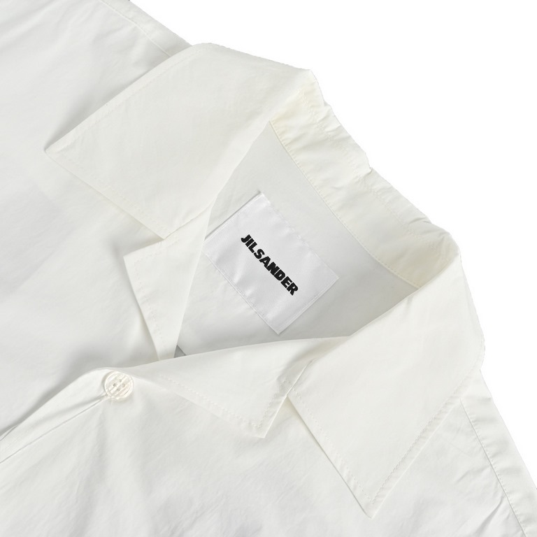 JIL SANDER 23ss Back Printed Lapel Short Sleeve ShirtMade of top quality cotton fabric, classic logo print on the back, customized with original and consistent accessories, large factory craftsmanship, export standards.S