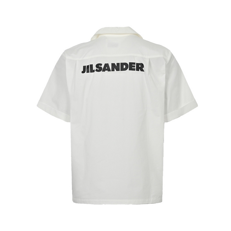 JIL SANDER 23ss Back Printed Lapel Short Sleeve ShirtMade of top quality cotton fabric, classic logo print on the back, customized with original and consistent accessories, large factory craftsmanship, export standards.S