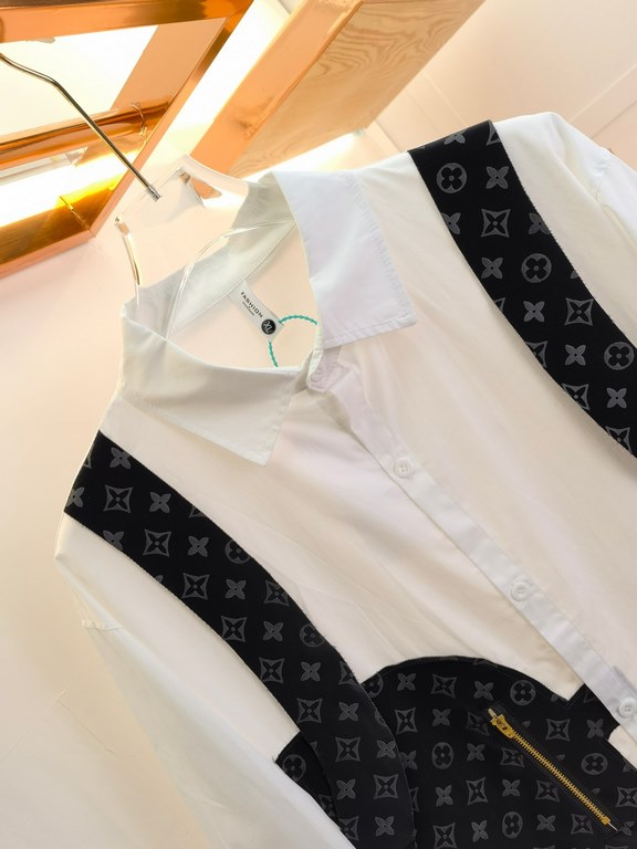 LV 2023ss new men's long sleeve shirt, high quality ready-to-wear! Customized fabrics Breathable and comfortable, impeccable details, brand elements design concepts, reflecting high quality. Hand feel delicate and soft! 