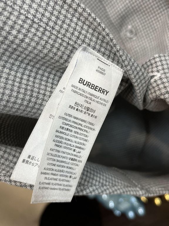 Hot sale   Burberry 2023 fall and winter new   Burberry embroidered shirt, non-iron wrinkle-resistant silk fabric, on the body has a shape, business fashion casual shirt   yardage M-3XLH2023 new first