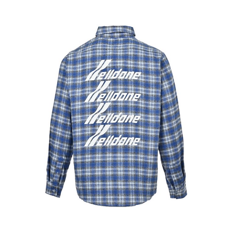 WE11 Done 22Fw pop-up plaid shirtCotton plaid shirt handmade soft on the body versatile four seasons can wear three-dimensional thick plate printing men and women with the same models original custom 32 count double stra