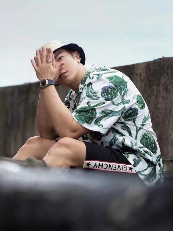 #Jacquemus 20ss Artichoke Flower Print Short Sleeve Shirt Top