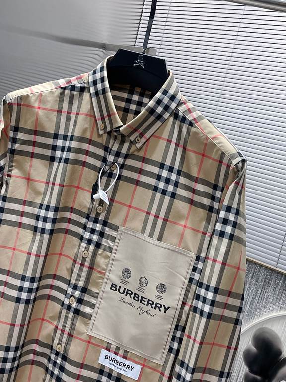 Burberry Burberry 2023ss Early Fall New Long Sleeve Shirt Shirt, High-end version! Counter customized fabrics Breathable comfort, impeccable details, brand elements design concept, reflecting high quality. Hand feel deli