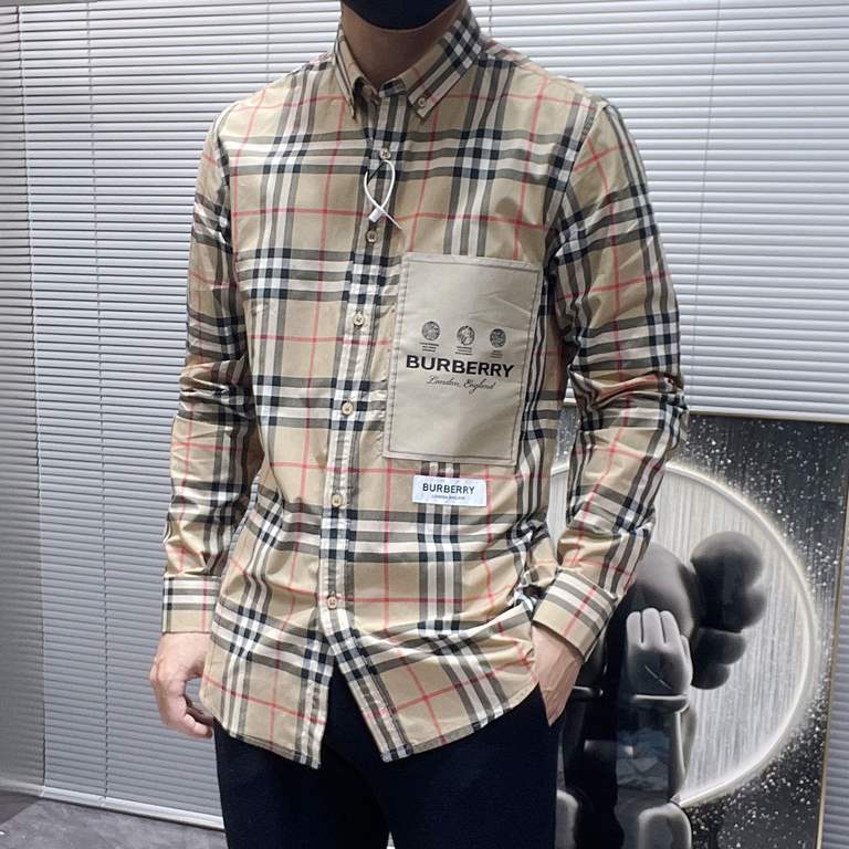 Burberry Burberry 2023ss Early Fall New Long Sleeve Shirt Shirt, High-end version! Counter customized fabrics Breathable comfort, impeccable details, brand elements design concept, reflecting high quality. Hand feel deli