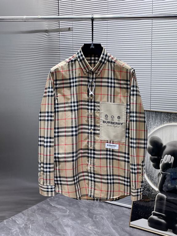 Burberry Burberry 2023ss Early Fall New Long Sleeve Shirt Shirt, High-end version! Counter customized fabrics Breathable comfort, impeccable details, brand elements design concept, reflecting high quality. Hand feel deli