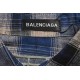 BalenciagaBalenciaga 23Fw Washed Willow Studded Plaid ShirtThe fabric is made of old washed vintage plaid stiff fabric Open mold custom engraved Logo buttons Hardware custom logo, fabric custom weaving and dyeing, each c