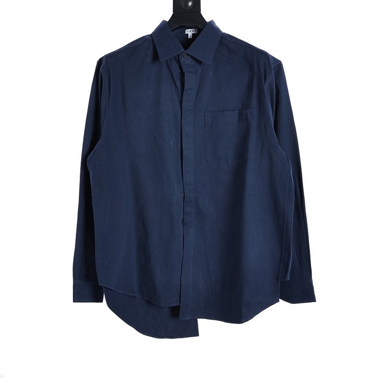 Loewe Loewe LOE 23SS Irregular Solid Color Long Sleeve ShirtCustomized original 11 fabric, placket, cuffs, collar with overlock stitching process, all cut pieces need piece of ironing, hem asymmetric tailoring design, hi