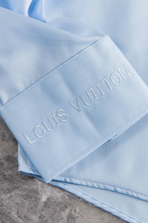 New#LOUDEN LOUSVUITT High-quality collector-grade imported high weave cotton men's long-sleeved shirts! 23FW fall and winter new high-quality luxury goods people first collector-grade long-sleeved shirts, trading company