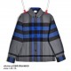 BurberryBurberry Colorblocked Long Sleeve ShirtSize：S M L XLExplosive models! Classic plaid style, but the color scheme is new, blue with gray color advanced to no, on the body of low-key luxury connotation, the fabric h